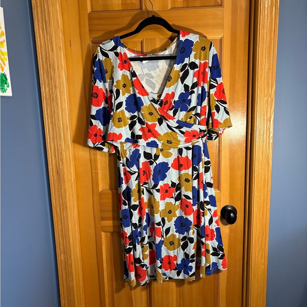 Motherhood Maternity Vibrant Floral Nursing Dress
